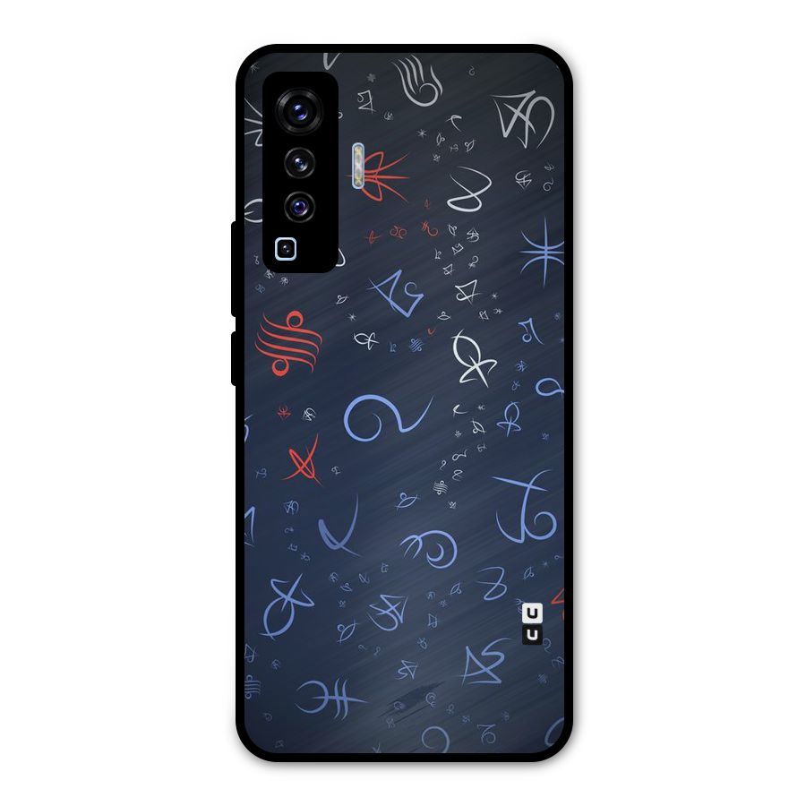 Blue Symbols Metal Back Case for Vivo X50
