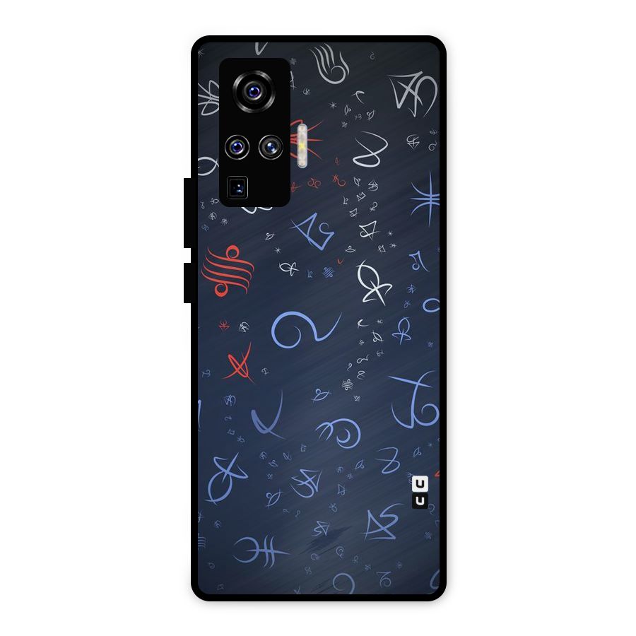 Blue Symbols Metal Back Case for Vivo X50 Pro