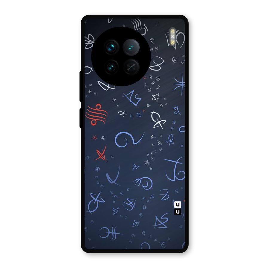 Blue Symbols Metal Back Case for Vivo X90