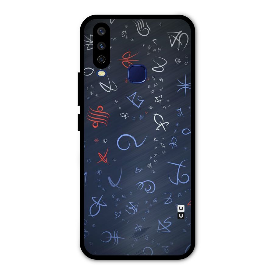 Blue Symbols Metal Back Case for Vivo Y15