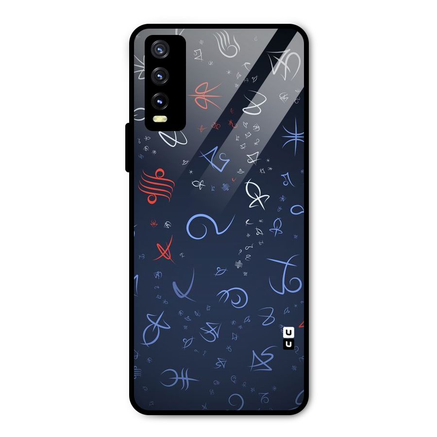 Blue Symbols Metal Back Case for Vivo Y20