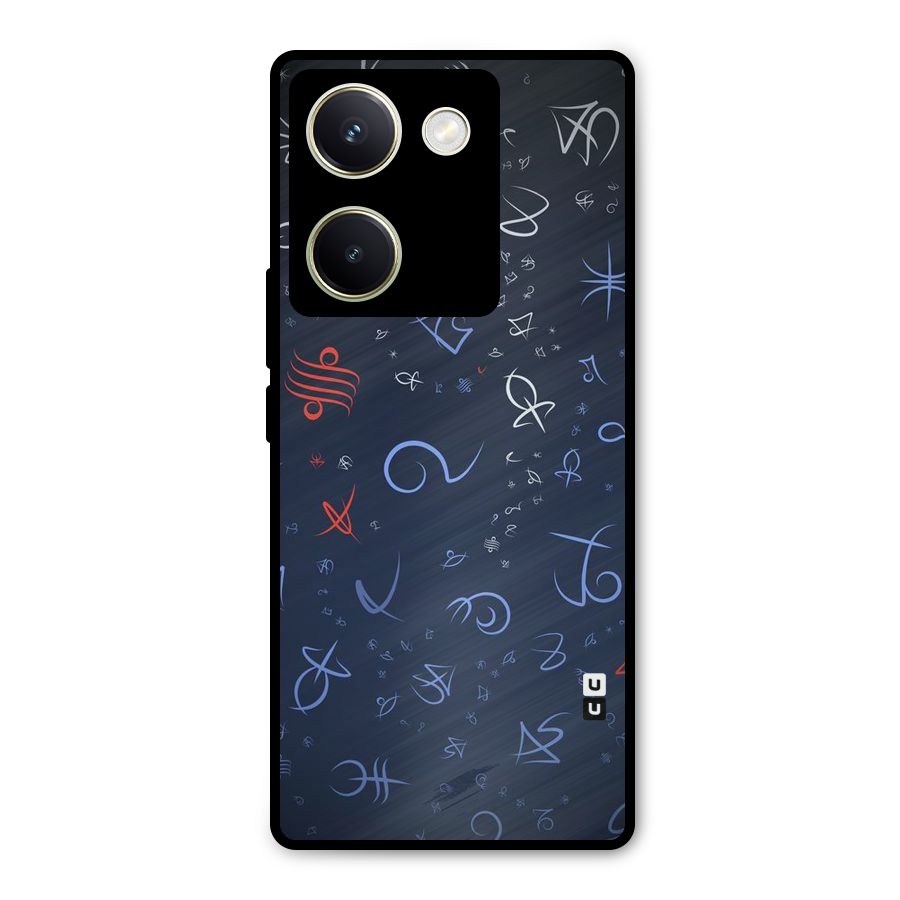 Blue Symbols Metal Back Case for Vivo Y200 Pro