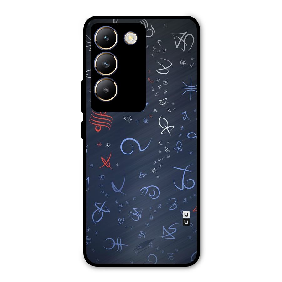 Blue Symbols Metal Back Case for Vivo Y200e