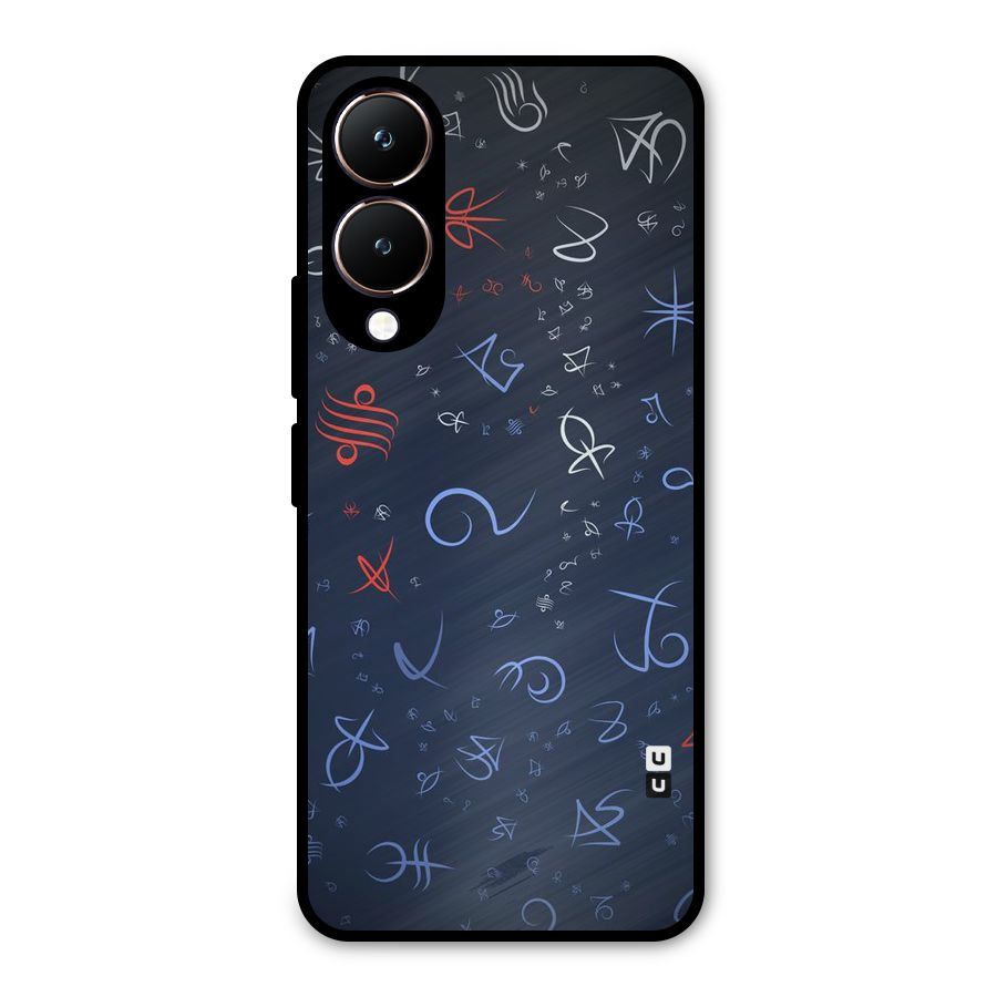 Blue Symbols Metal Back Case for Vivo Y28