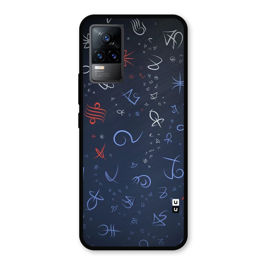 Blue Symbols Metal Back Case for Vivo Y73