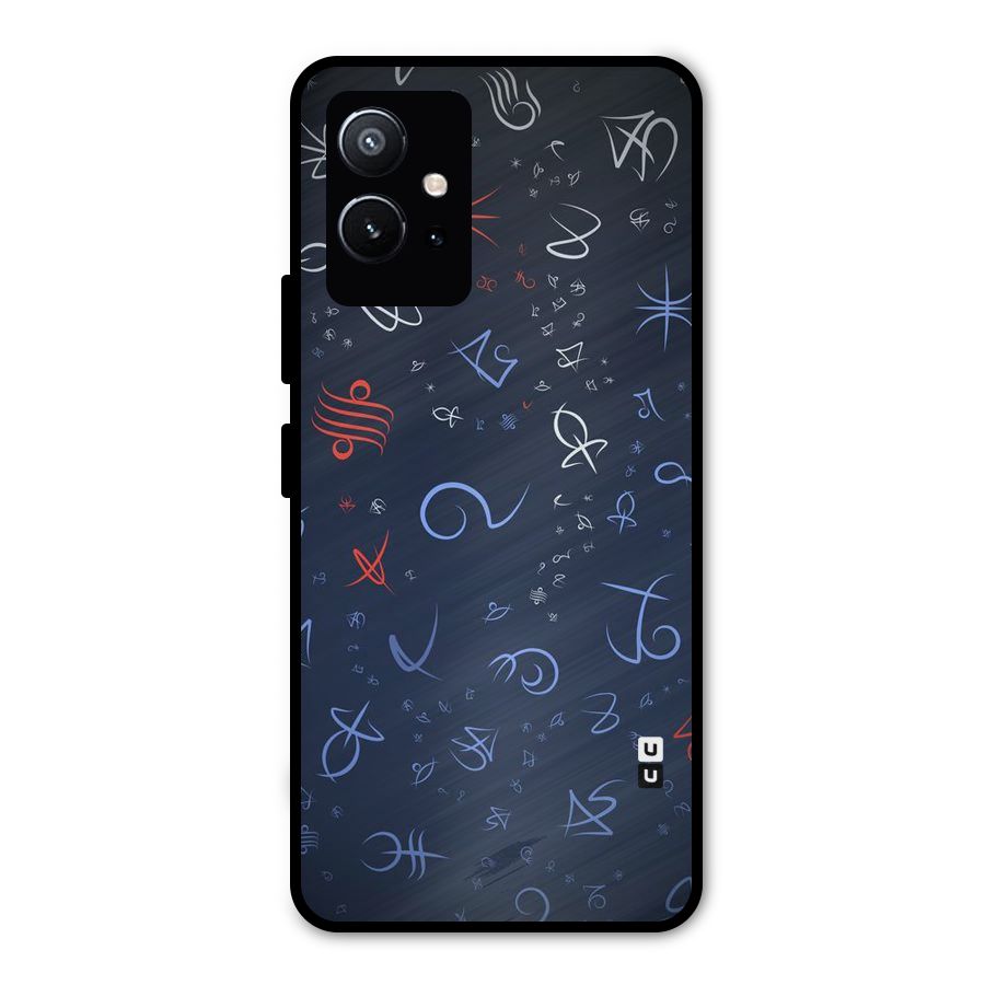Blue Symbols Metal Back Case for Vivo Y75 5G