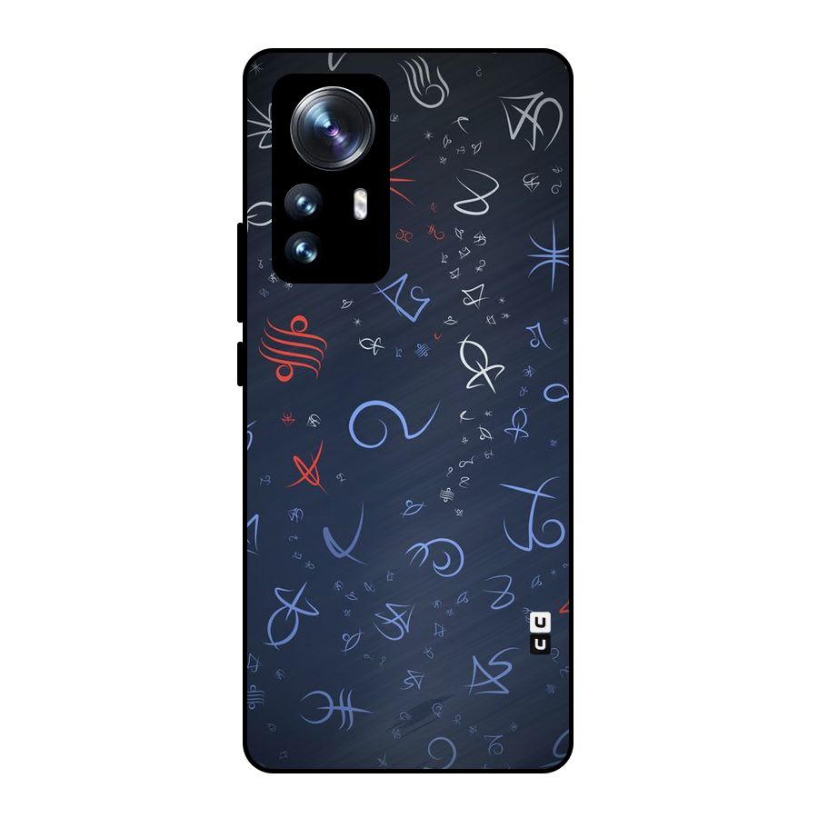 Blue Symbols Metal Back Case for Xiaomi 12 Pro