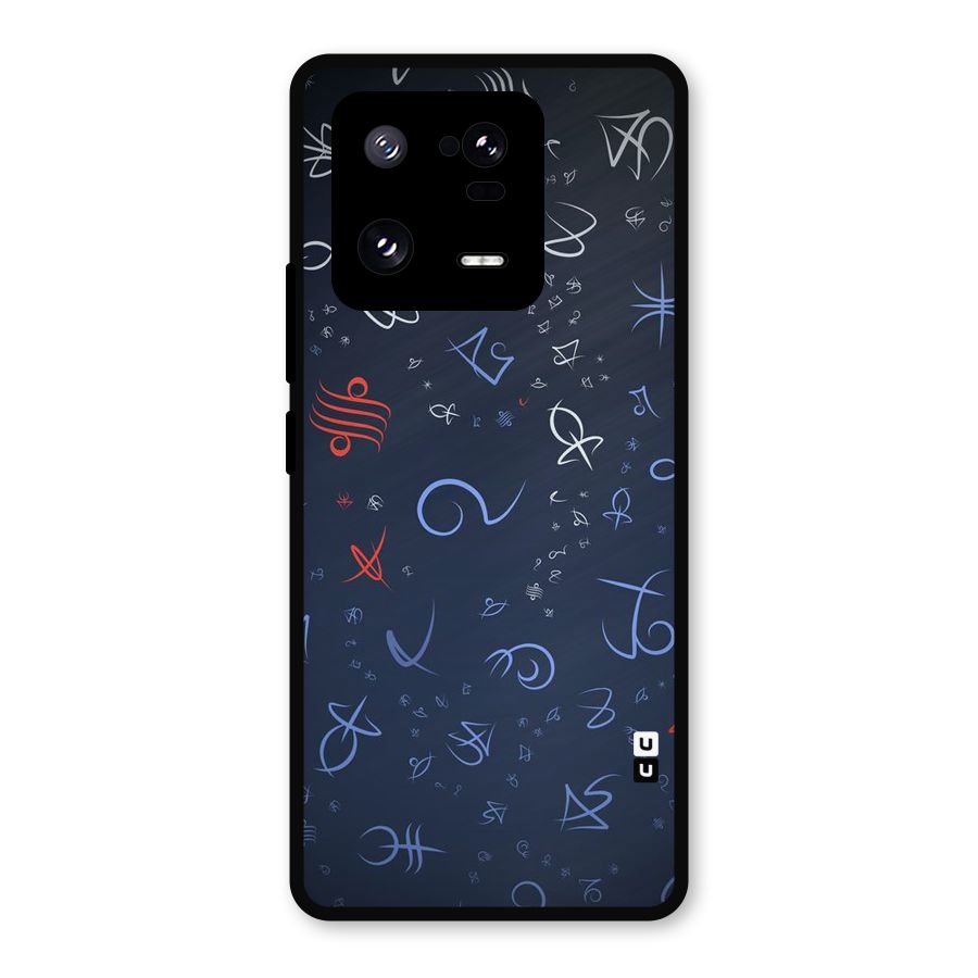 Blue Symbols Metal Back Case for Xiaomi 13 Pro