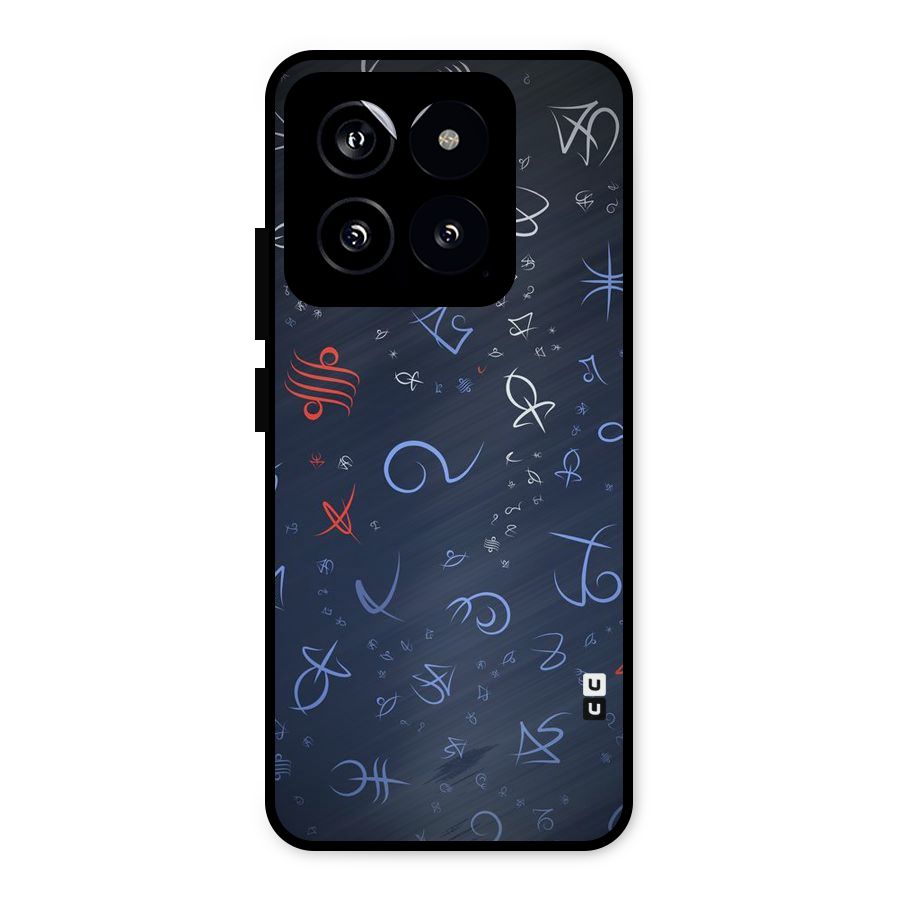 Blue Symbols Metal Back Case for Xiaomi 14