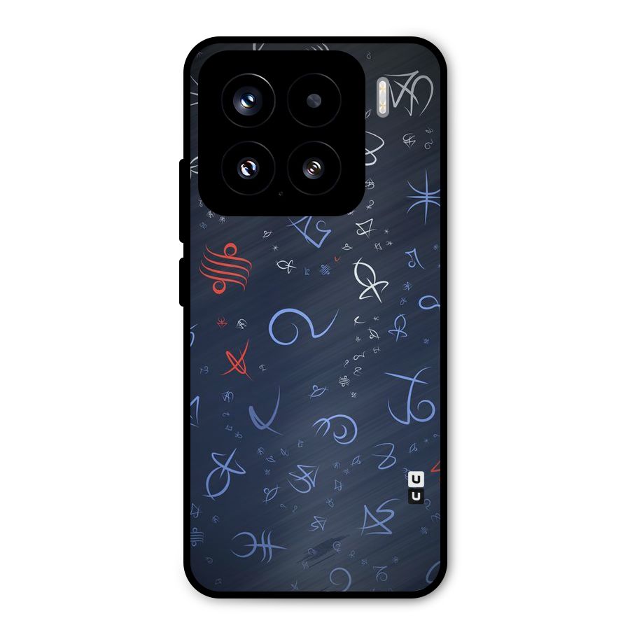 Blue Symbols Metal Back Case for Xiaomi 15
