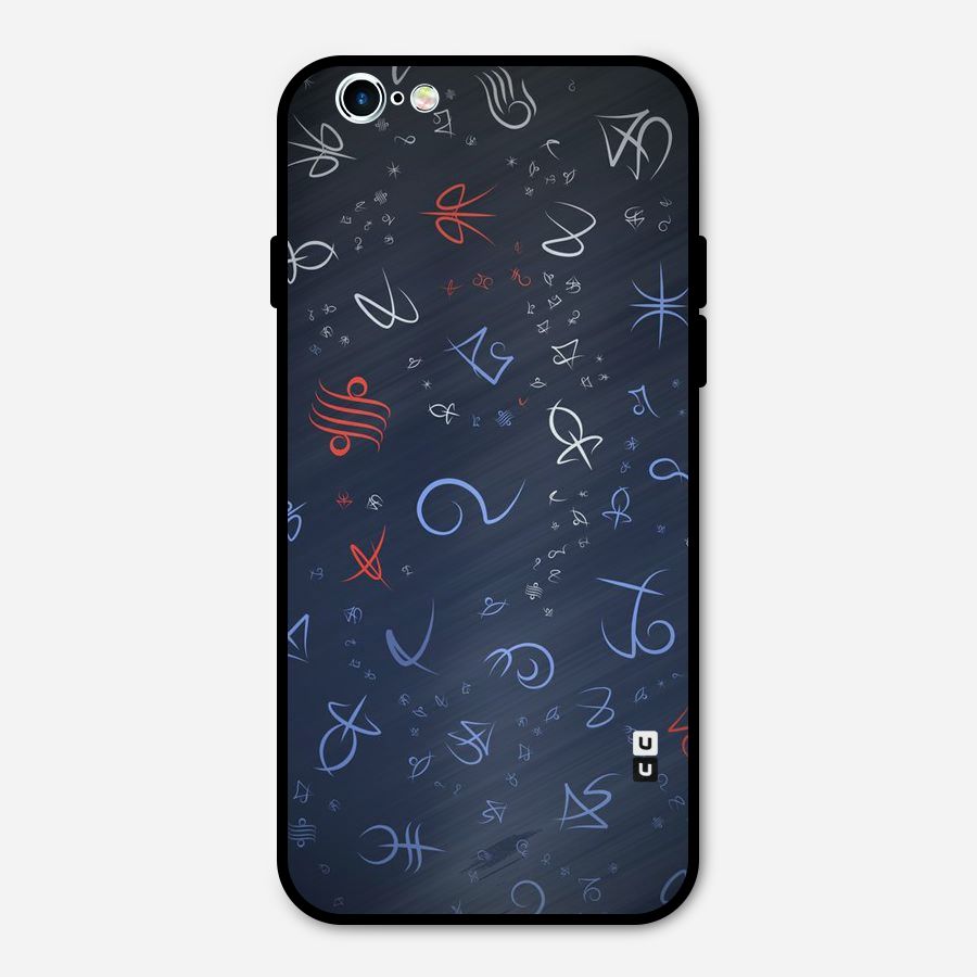 Blue Symbols Metal Back Case for iPhone 6 6s