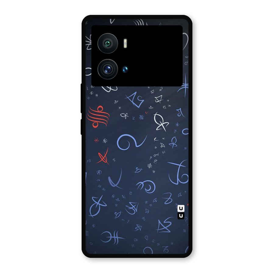 Blue Symbols Metal Back Case for iQOO 9 Pro