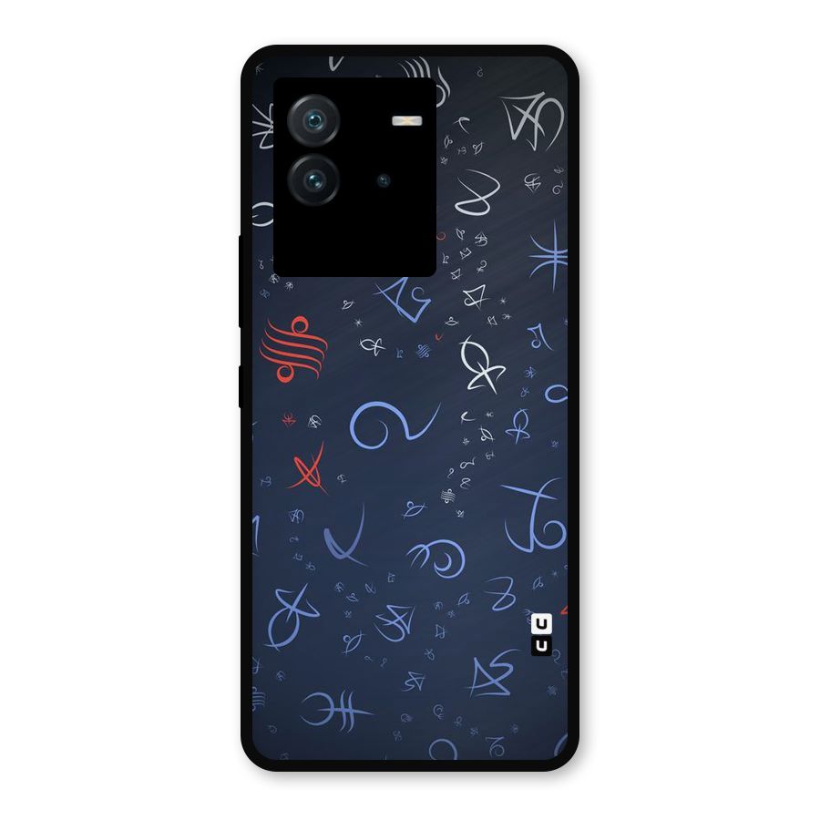 Blue Symbols Metal Back Case for iQOO Neo 6 5G