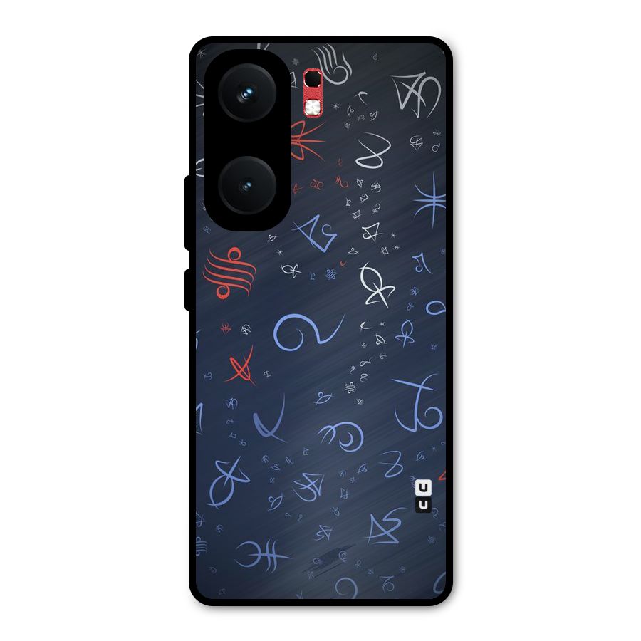 Blue Symbols Metal Back Case for iQOO Neo 9 Pro