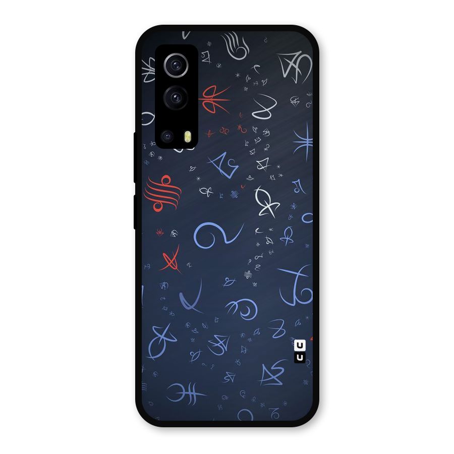 Blue Symbols Metal Back Case for iQOO Z3