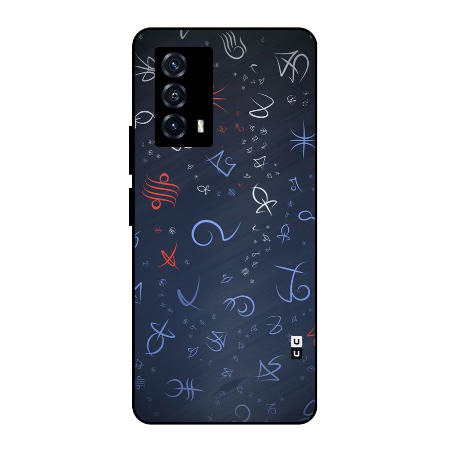 Blue Symbols Metal Back Case for iQOO Z5