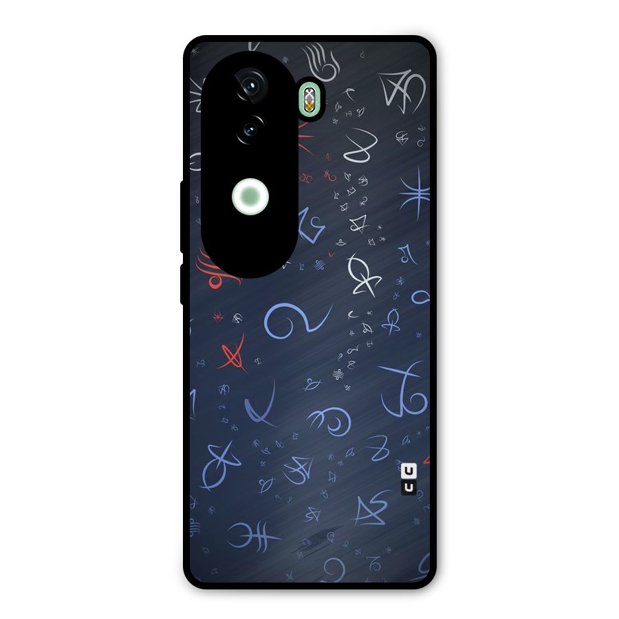 Blue Symbols Metal Back Case for iQOO Z9s