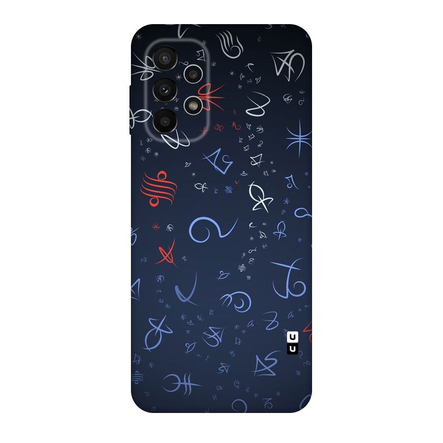 Blue Symbols Original Polycarbonate Back Case for Galaxy A23