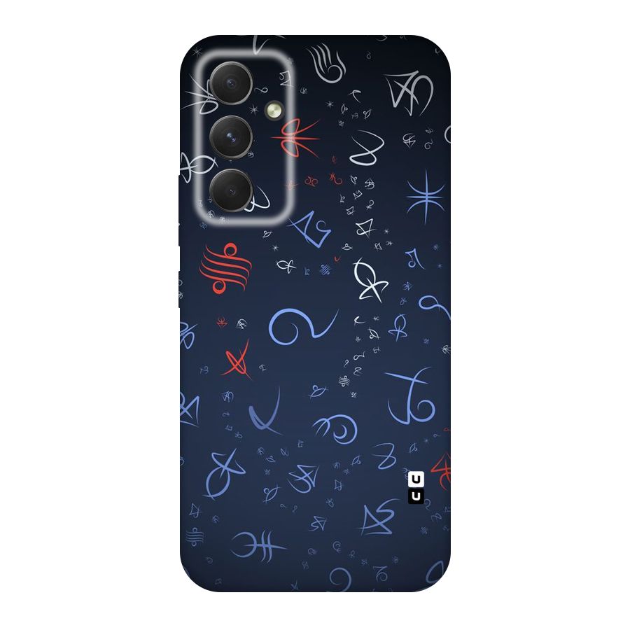 Blue Symbols Original Polycarbonate Back Case for Galaxy A54