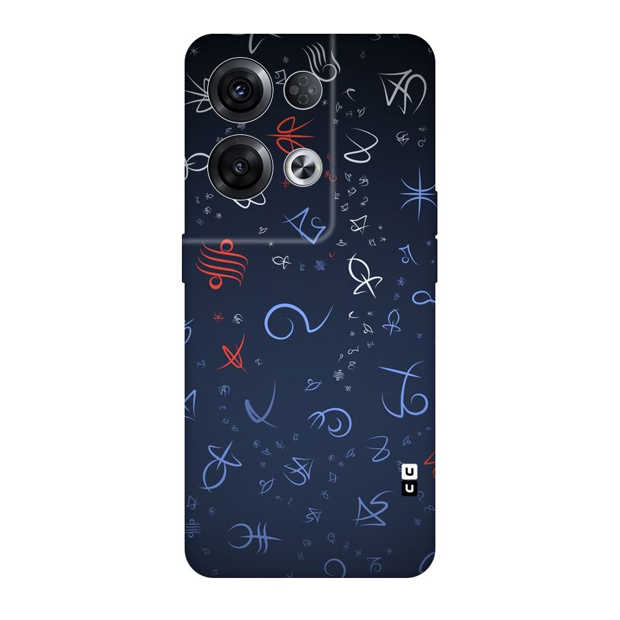 Blue Symbols Original Polycarbonate Back Case for Oppo Reno8 Pro 5G