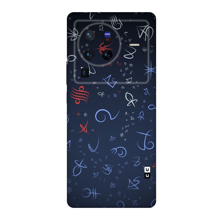 Blue Symbols Original Polycarbonate Back Case for Vivo X80