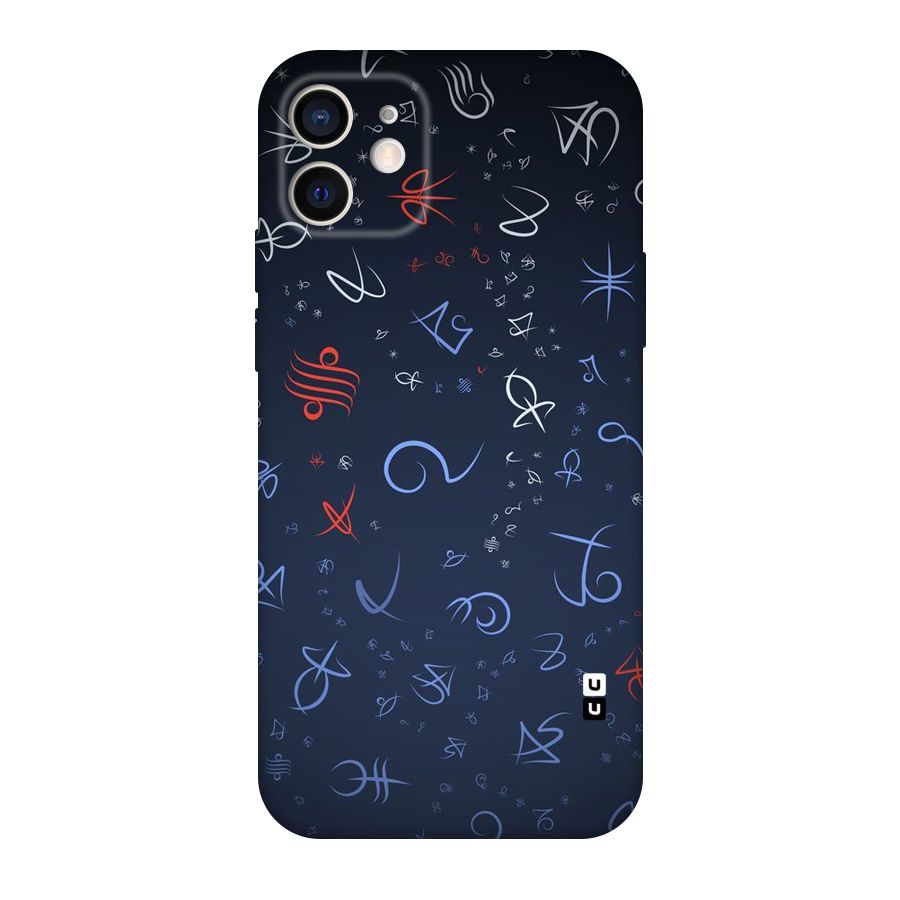 Blue Symbols Original Polycarbonate Back Case for iPhone 12