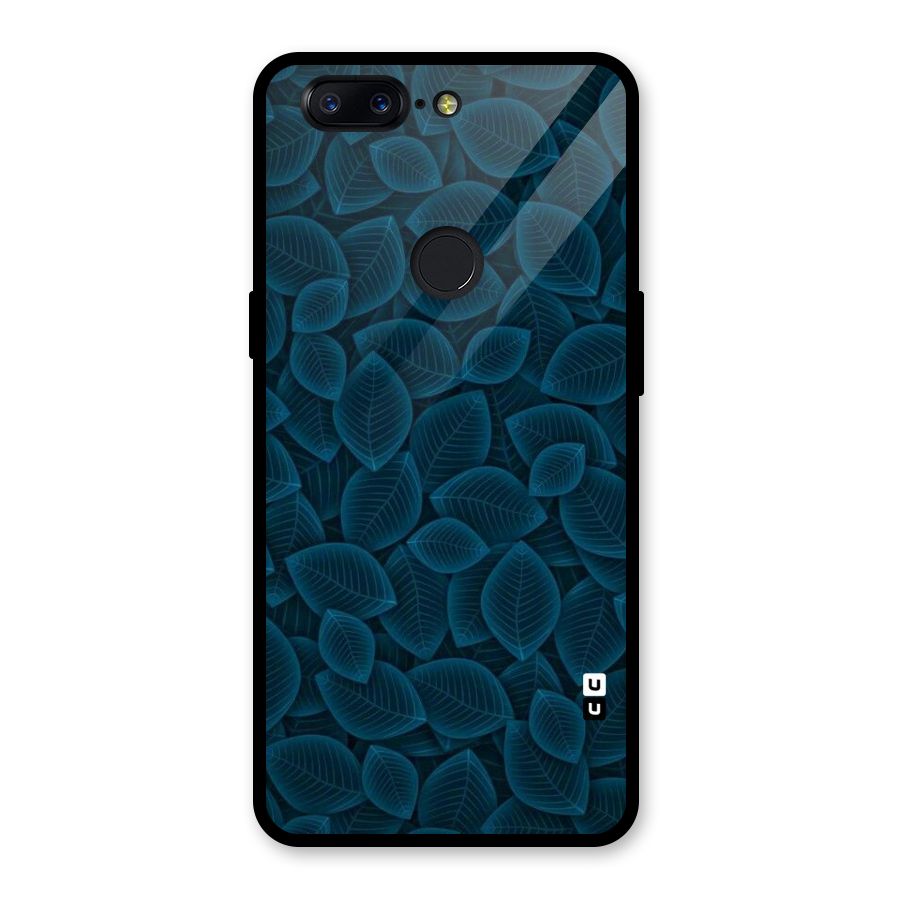 Blue Thin Leaves Glass Back Case for OnePlus 5T