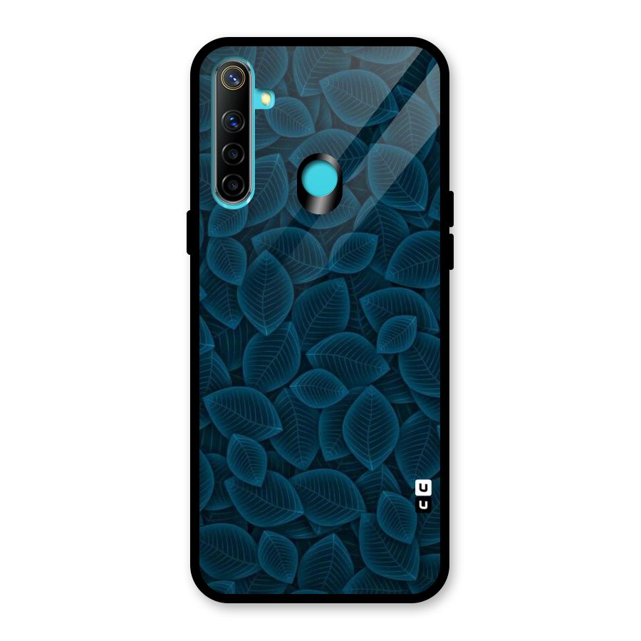 Blue Thin Leaves Glass Back Case for Realme 5