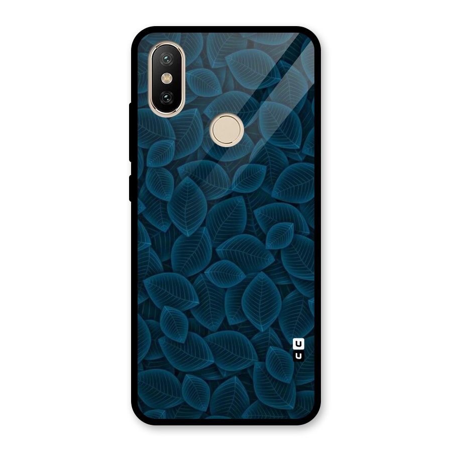Blue Thin Leaves Glass Back Case for Redmi A1