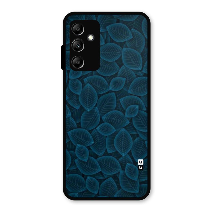 Blue Thin Leaves Metal Back Case for Galaxy A14 5G