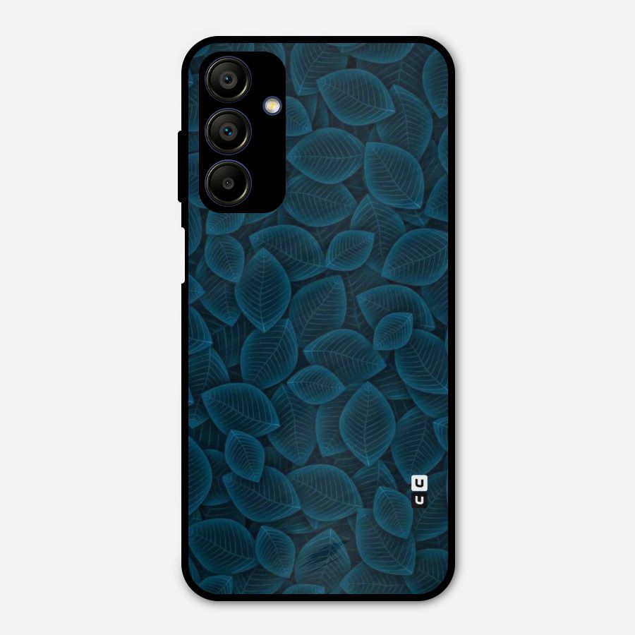 Blue Thin Leaves Metal Back Case for Galaxy A15 5G