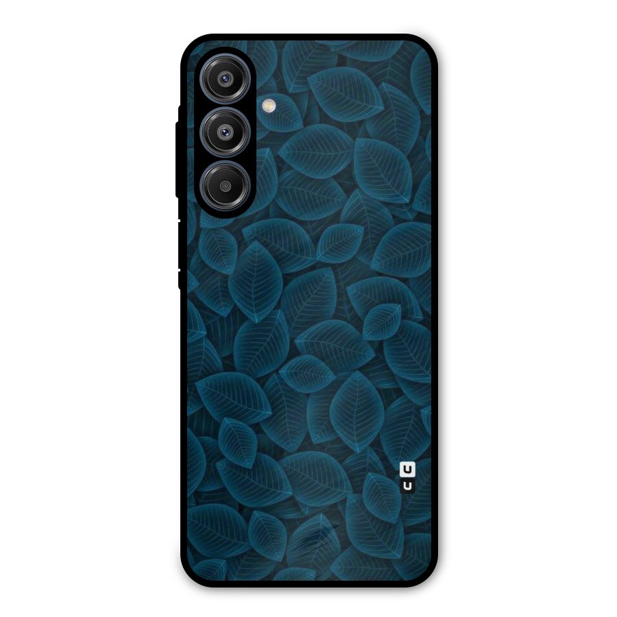 Blue Thin Leaves Metal Back Case for Galaxy A16 5G