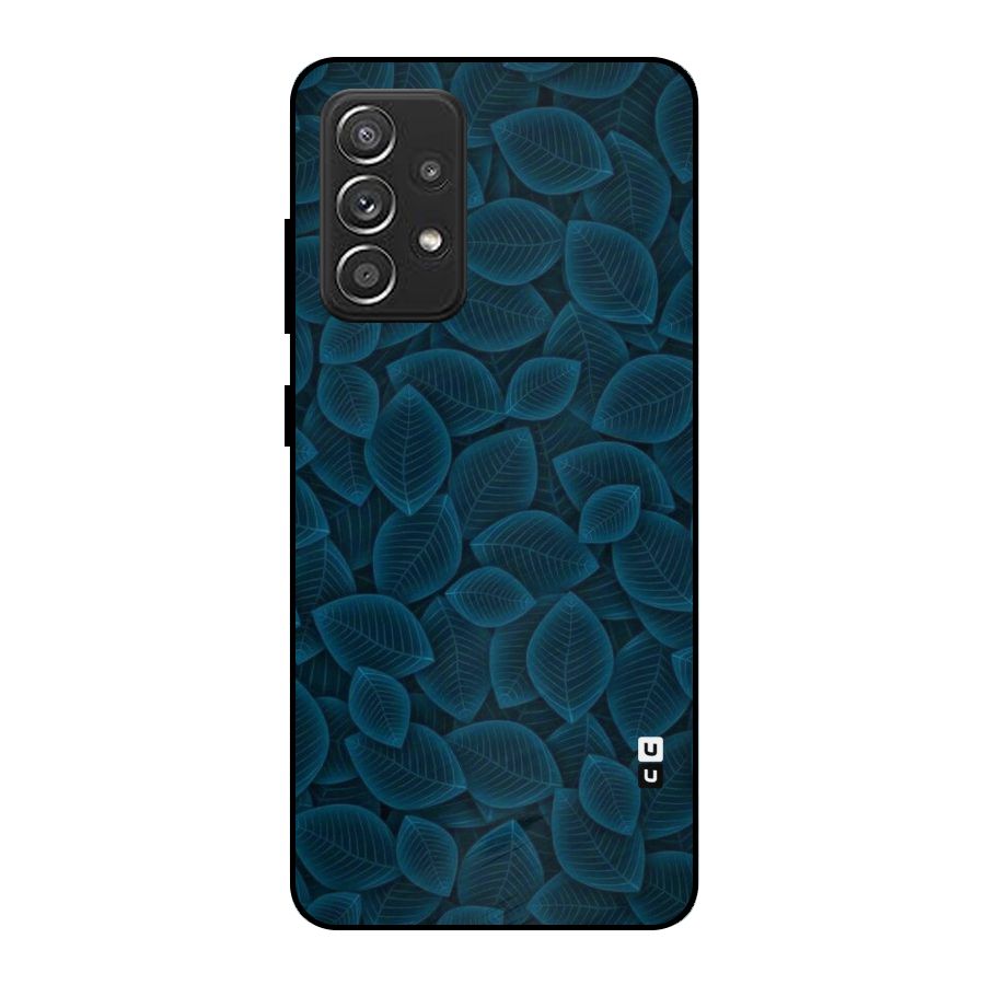 Blue Thin Leaves Metal Back Case for Galaxy A52