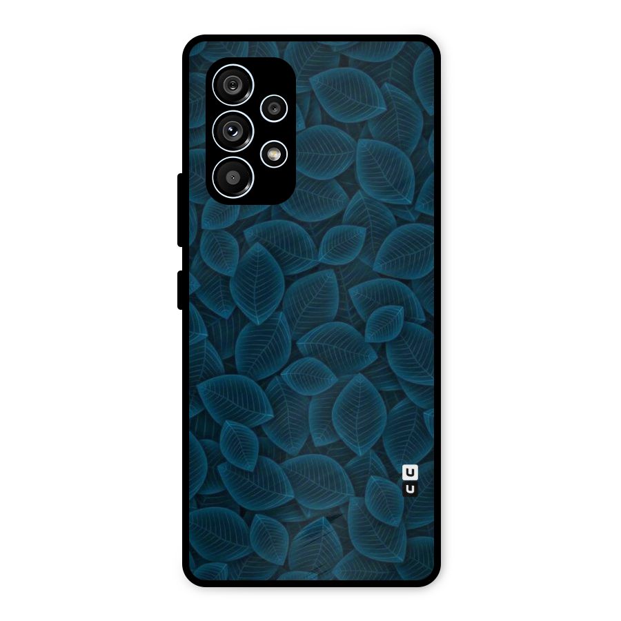 Blue Thin Leaves Metal Back Case for Galaxy A53 5G