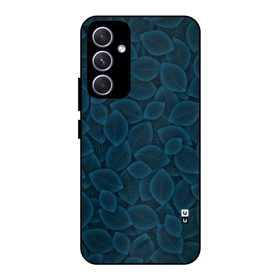 Blue Thin Leaves Metal Back Case for Galaxy A54