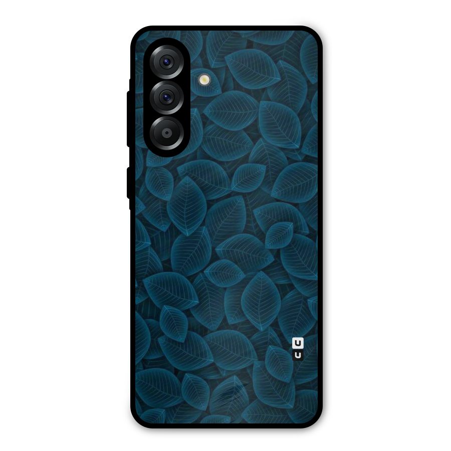 Blue Thin Leaves Metal Back Case for Galaxy A56