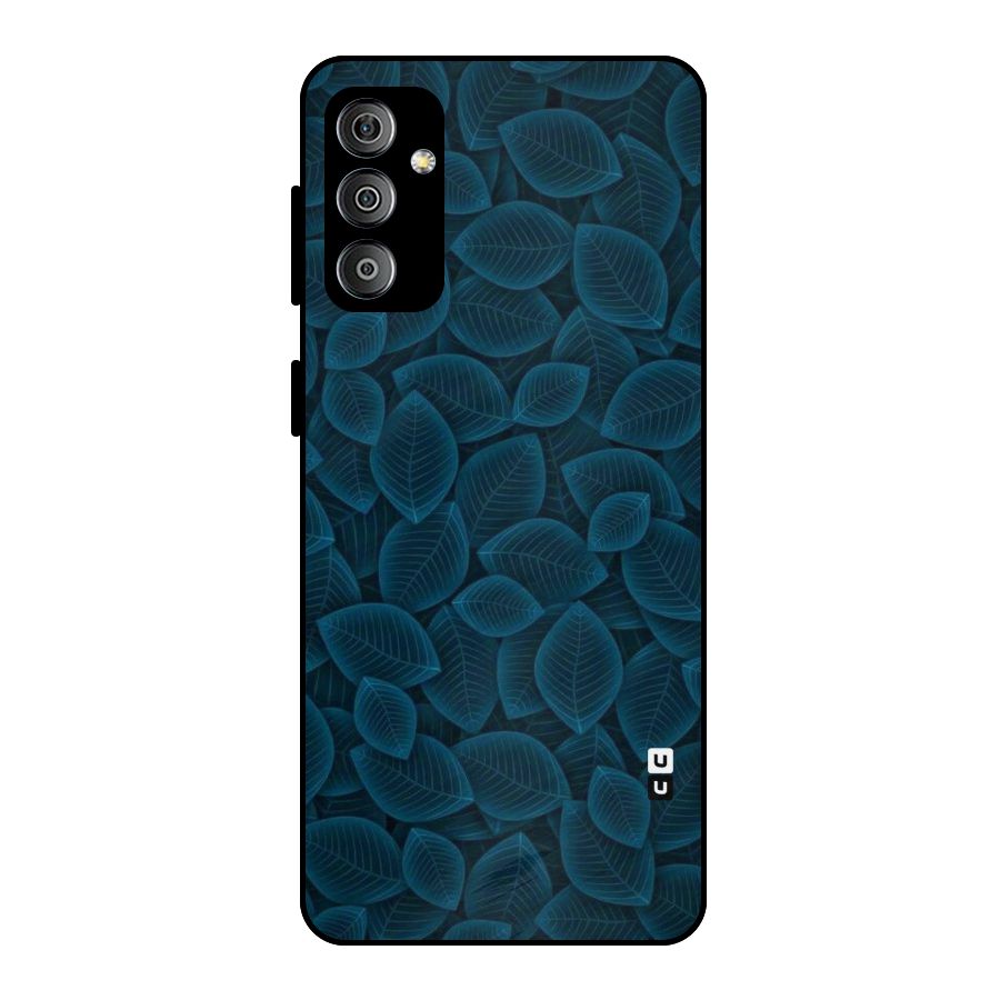 Blue Thin Leaves Metal Back Case for Galaxy F23