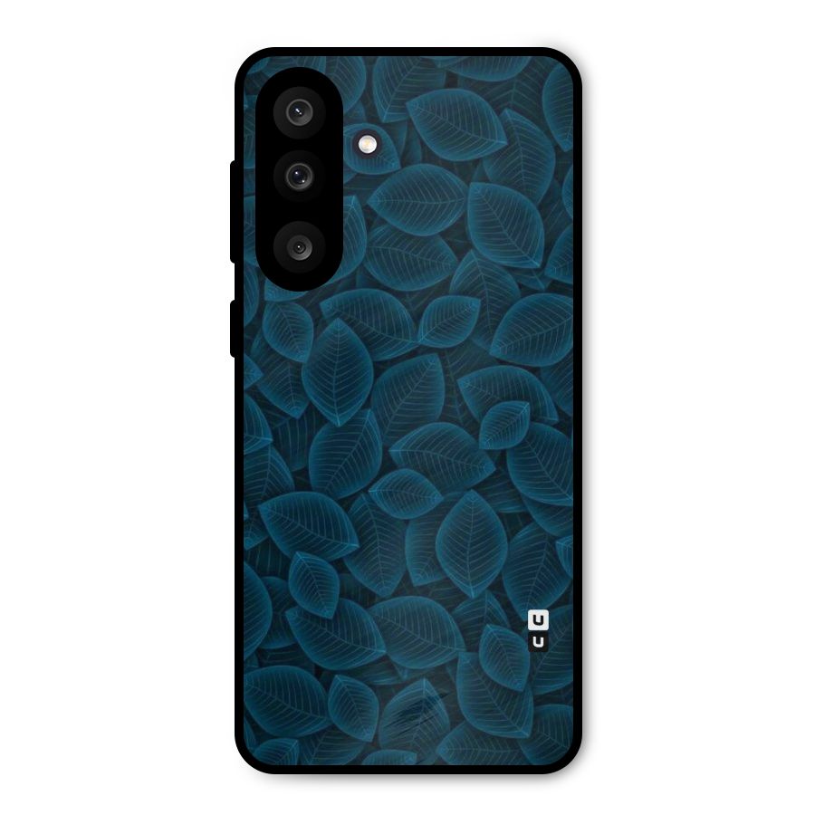 Blue Thin Leaves Metal Back Case for Galaxy F56