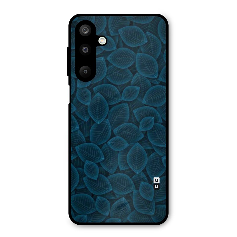 Blue Thin Leaves Metal Back Case for Galaxy M16