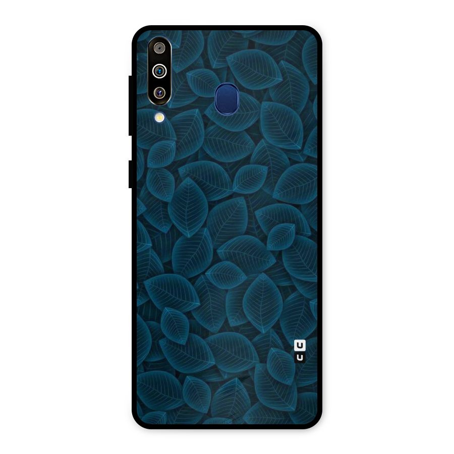 Blue Thin Leaves Metal Back Case for Galaxy M30