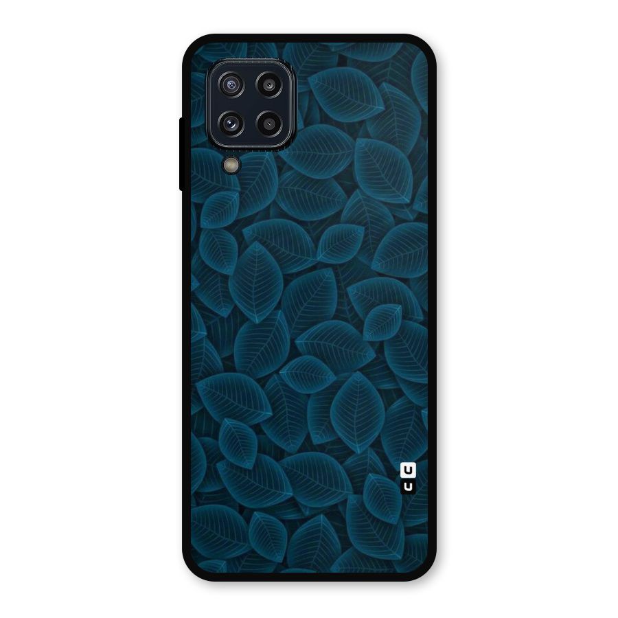Blue Thin Leaves Metal Back Case for Galaxy M32