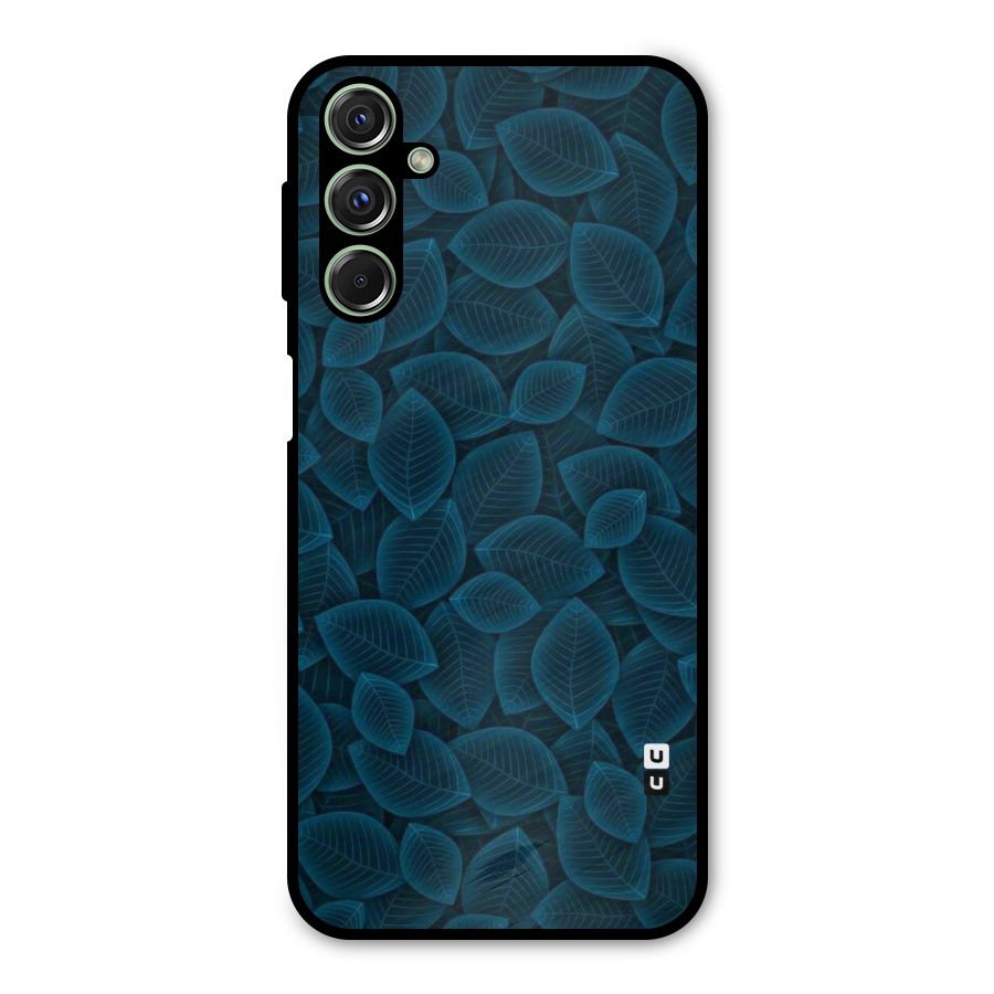 Blue Thin Leaves Metal Back Case for Galaxy M34
