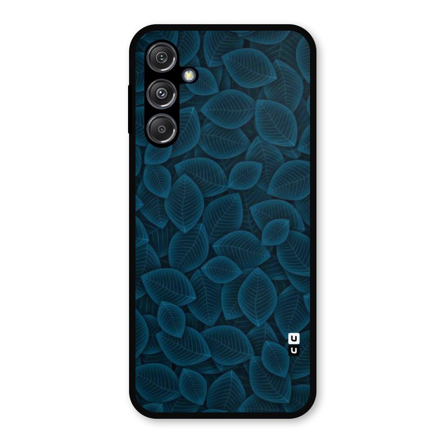 Blue Thin Leaves Metal Back Case for Galaxy M34 5G