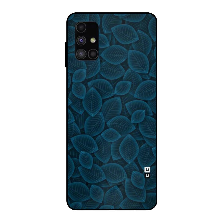 Blue Thin Leaves Metal Back Case for Galaxy M51