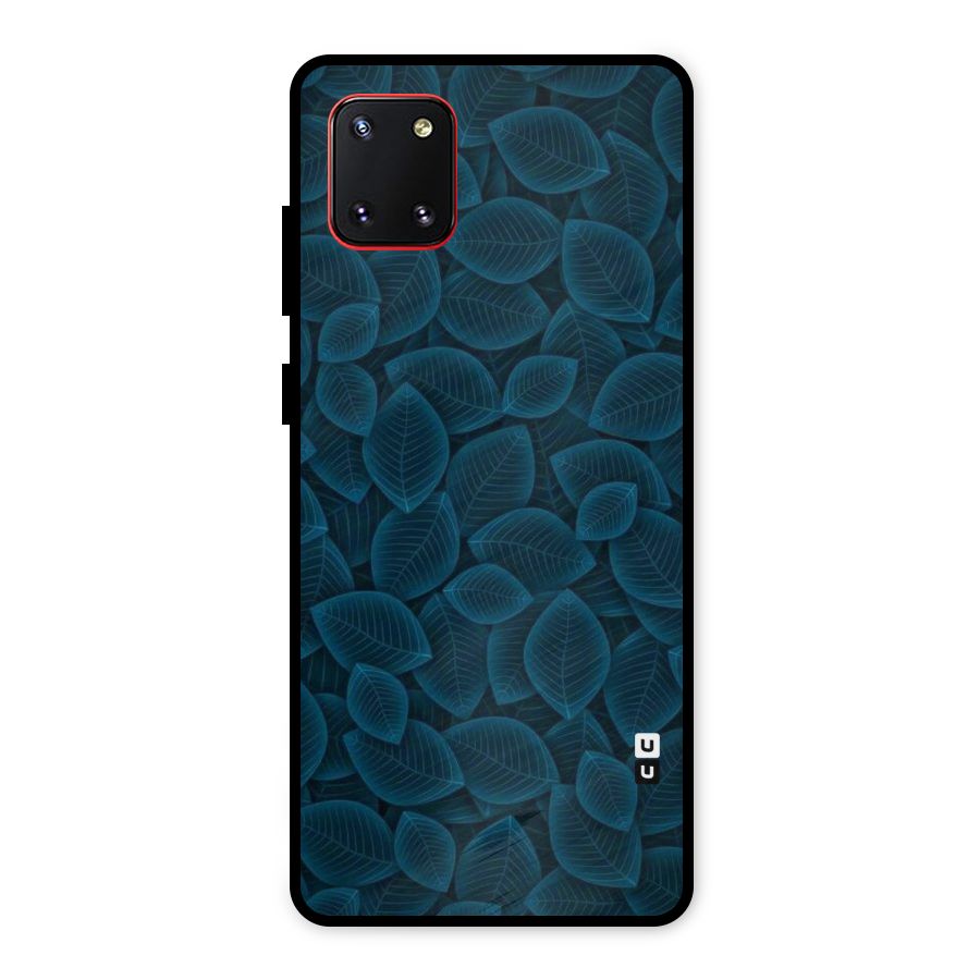 Blue Thin Leaves Metal Back Case for Galaxy Note 10 Lite