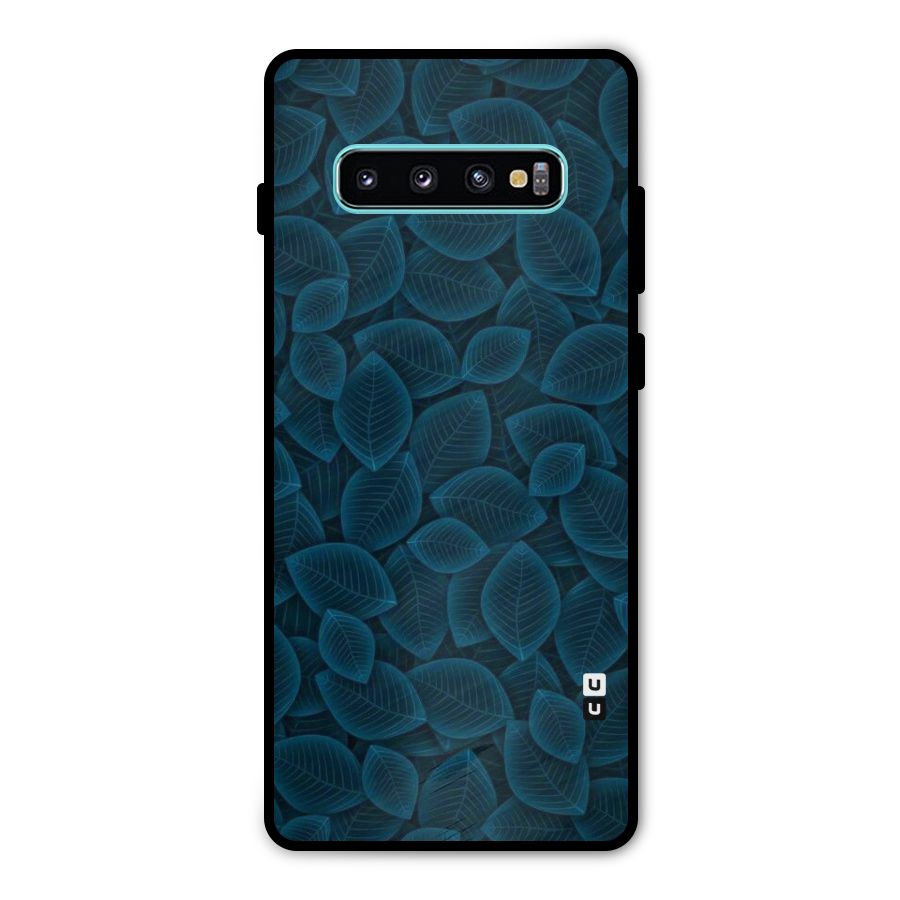 Blue Thin Leaves Metal Back Case for Galaxy S10 Plus