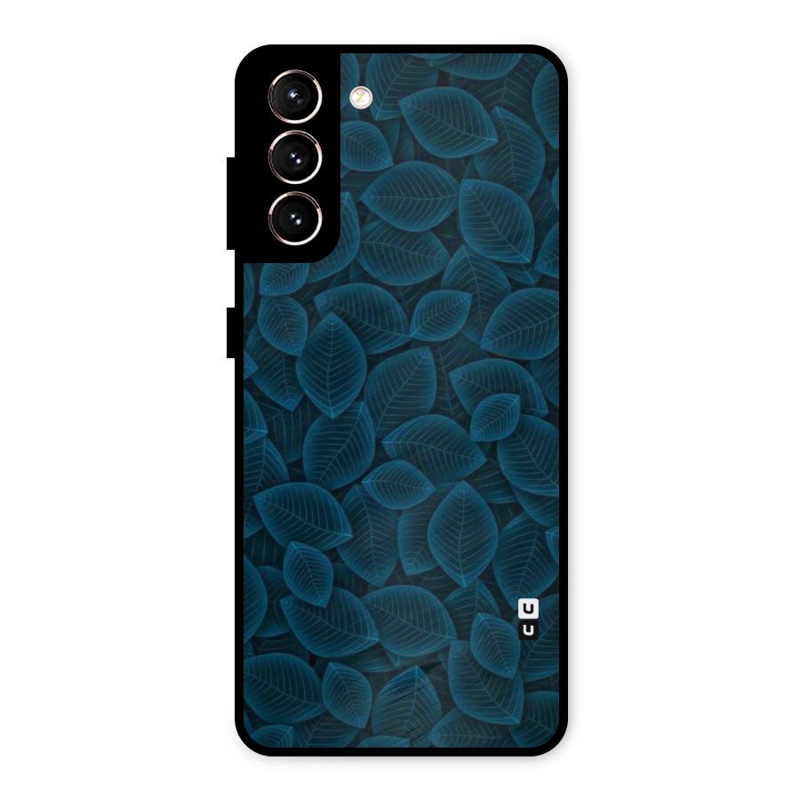 Blue Thin Leaves Metal Back Case for Galaxy S21 5G