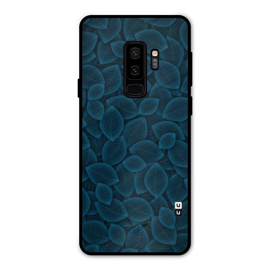 Blue Thin Leaves Metal Back Case for Galaxy S9 Plus