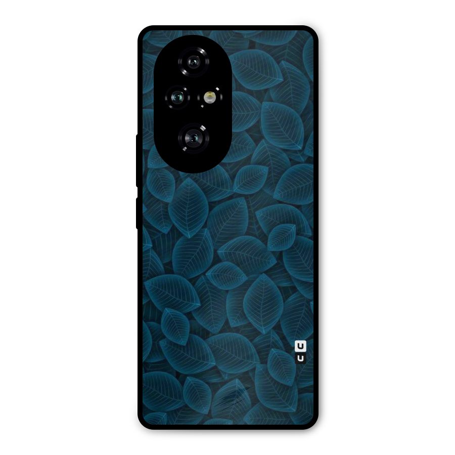 Blue Thin Leaves Metal Back Case for Honor 200 Pro