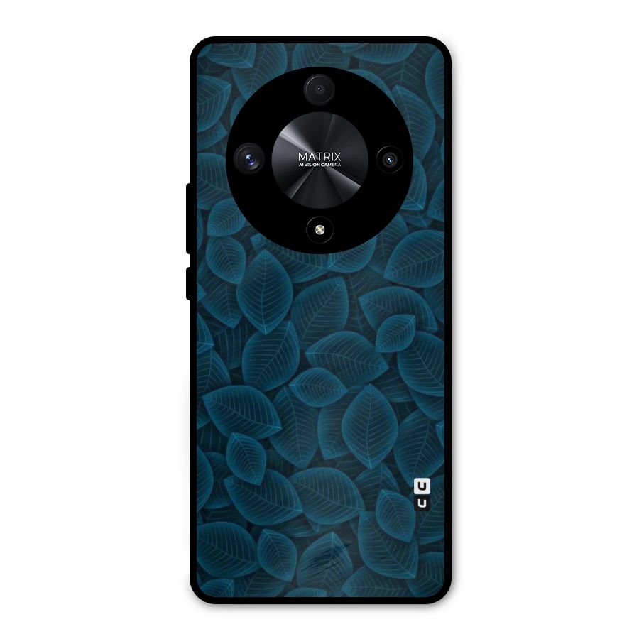 Blue Thin Leaves Metal Back Case for Honor X9b